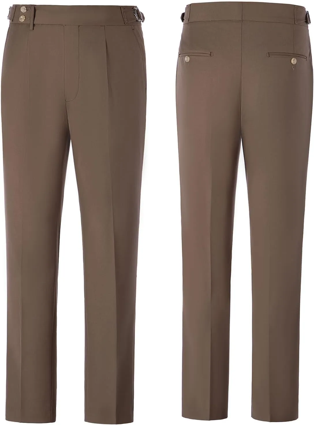 Men Suit Dress Pants Slim Fit Suit Black Groomsmen Wedding Pants Waist Flat Fit Expandable Classic Separate Pant