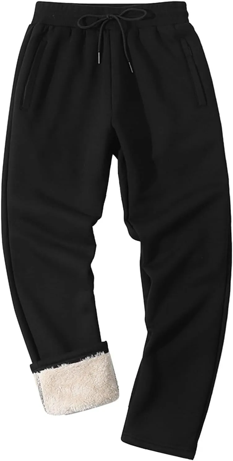 Men's Casual Sweatpants Baggy Wide Straight Leg Joggers Dress Pants Fall Winter Long Trousers with Pockets