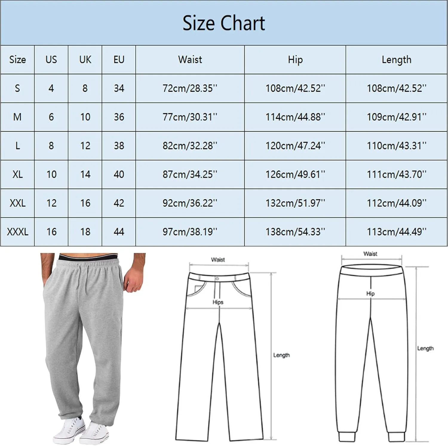 Men's Cotton Casual Pants, Elastic Waist Bottom Sweatpants, Workout High Waist Lightweight Drawstring Summer Yoga Pants