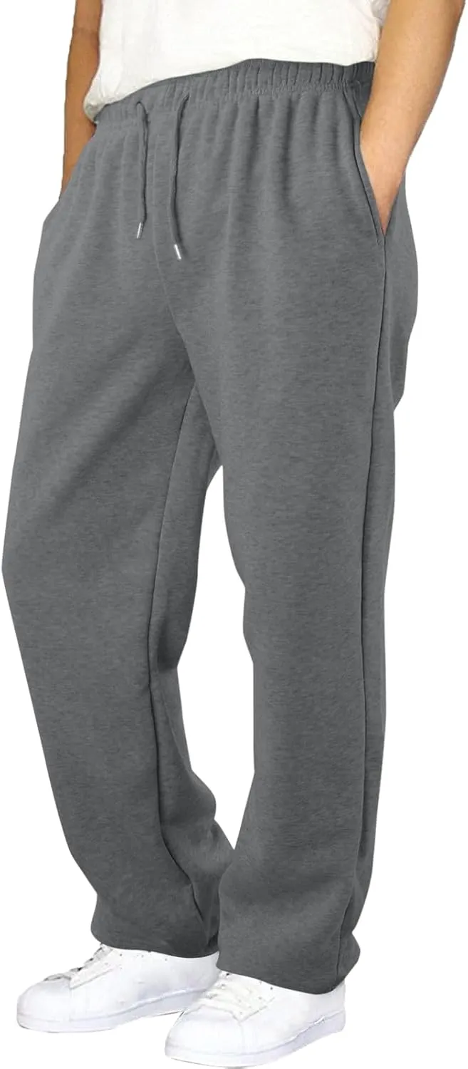Men's Cotton Casual Pants, Elastic Waist Bottom Sweatpants, Workout High Waist Lightweight Drawstring Summer Yoga Pants