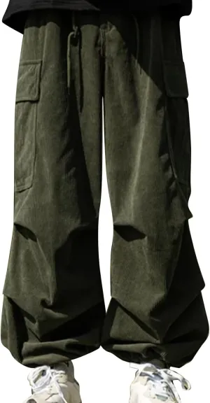 MIDOO Golf Pants Men Tapered Leg Casual Fleece Joggers Loose Open Bottom Athletic Pants Straight Leg Outdoor Hiking Pants