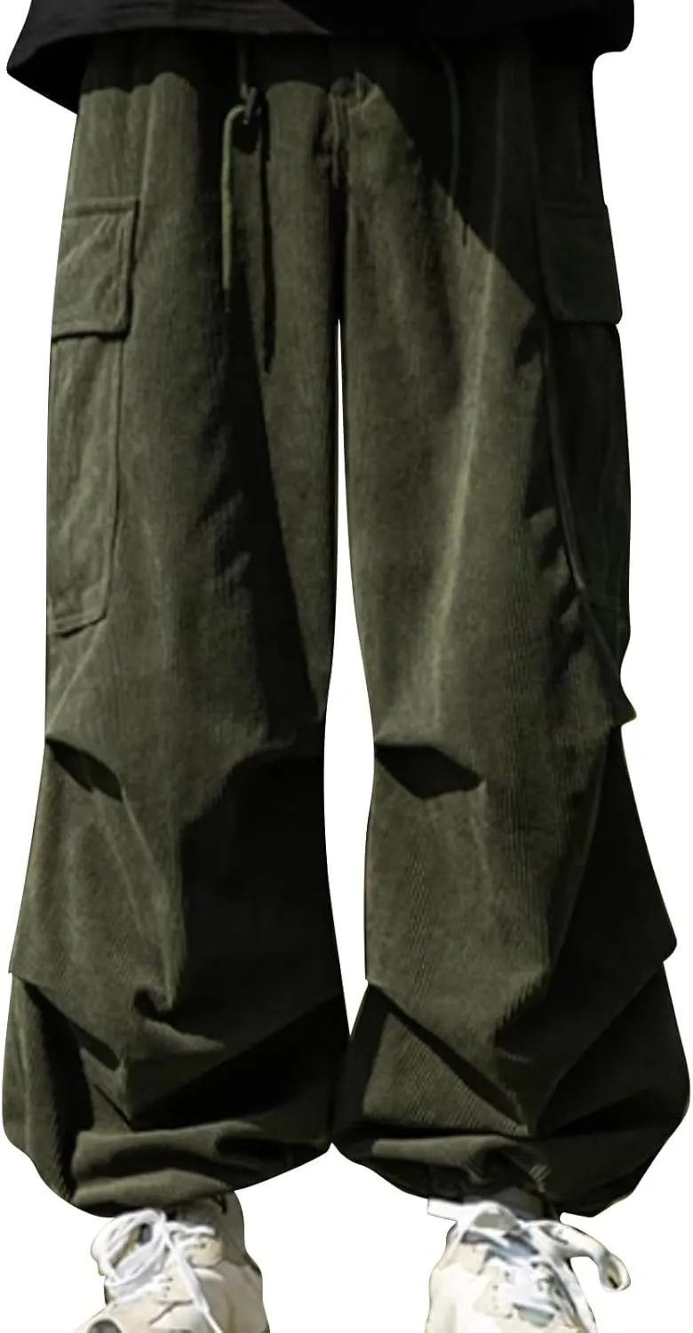 MIDOO Golf Pants Men Tapered Leg Casual Fleece Joggers Loose Open Bottom Athletic Pants Straight Leg Outdoor Hiking Pants