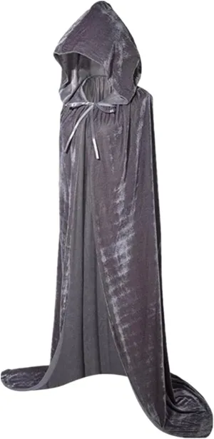 Miyaomn Shirts for Women Trendy Summer Women's Velvet Hoodie Cloak Solid Color Vampire Witch Wizard Long Cape Robe Halloween Christmas Party Cosplay Costume(Grey,Medium)
