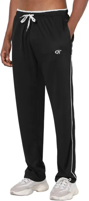 NEIKU Mens Lightweight Sweatpants with Pockets Open Bottom Mesh Athletic Pants for Running