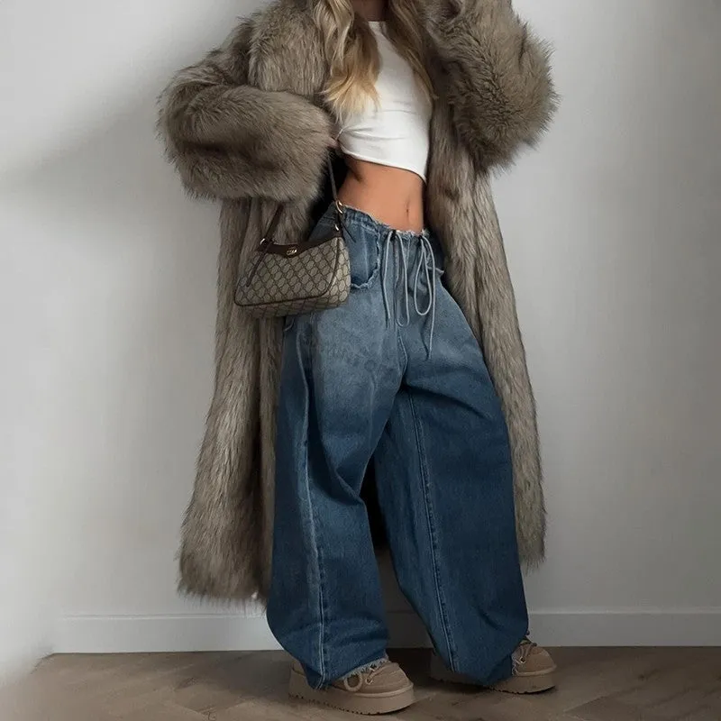 Ophelia Long Luxe Faux Fur Coat  Elegant Winter Outerwear