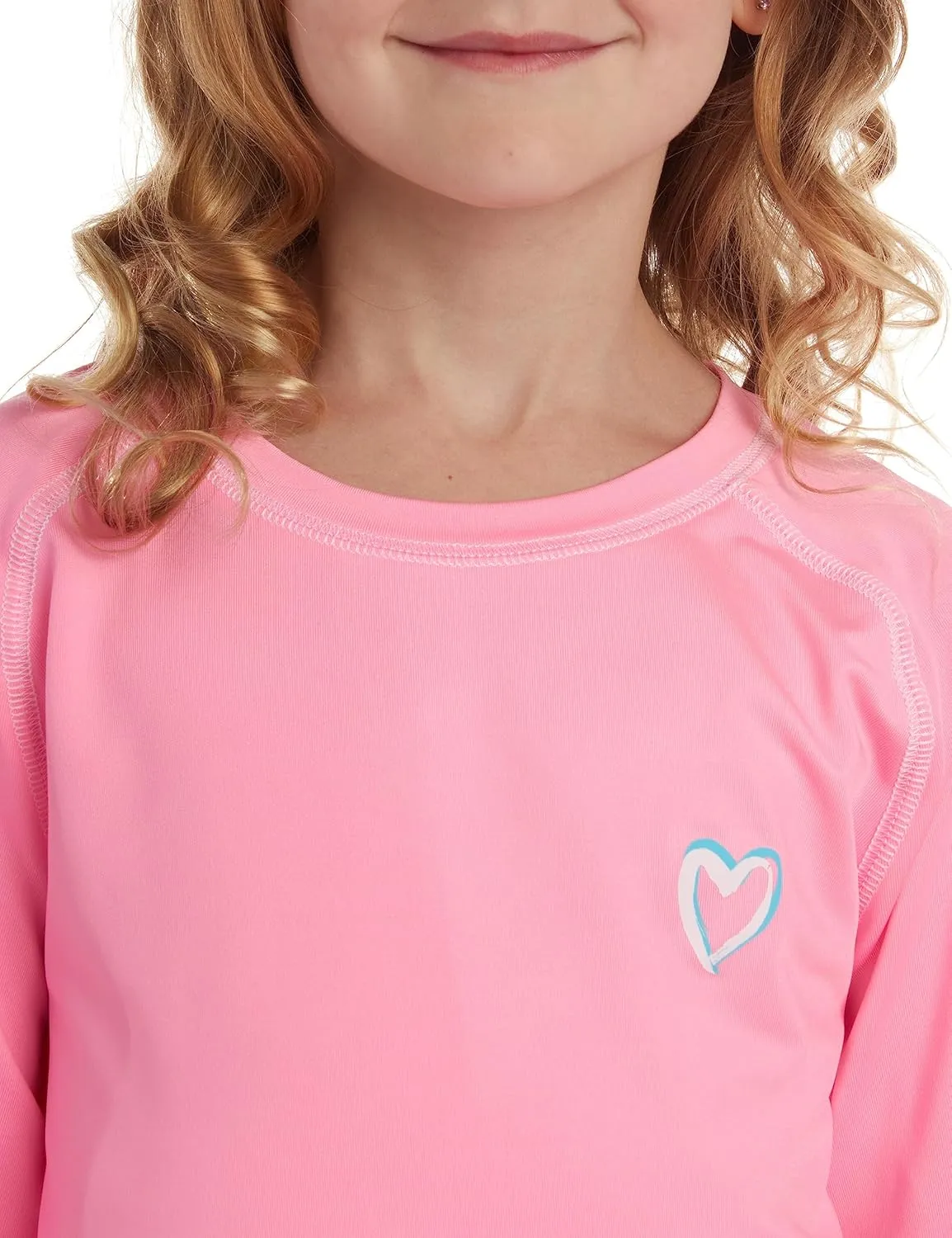 Pink Platinum Girls Rash Guard - UPF 50  Long Sleeve Quick Dry Swimwear and Sun Protection Swim Shirts for Girls (Size: 4-16)