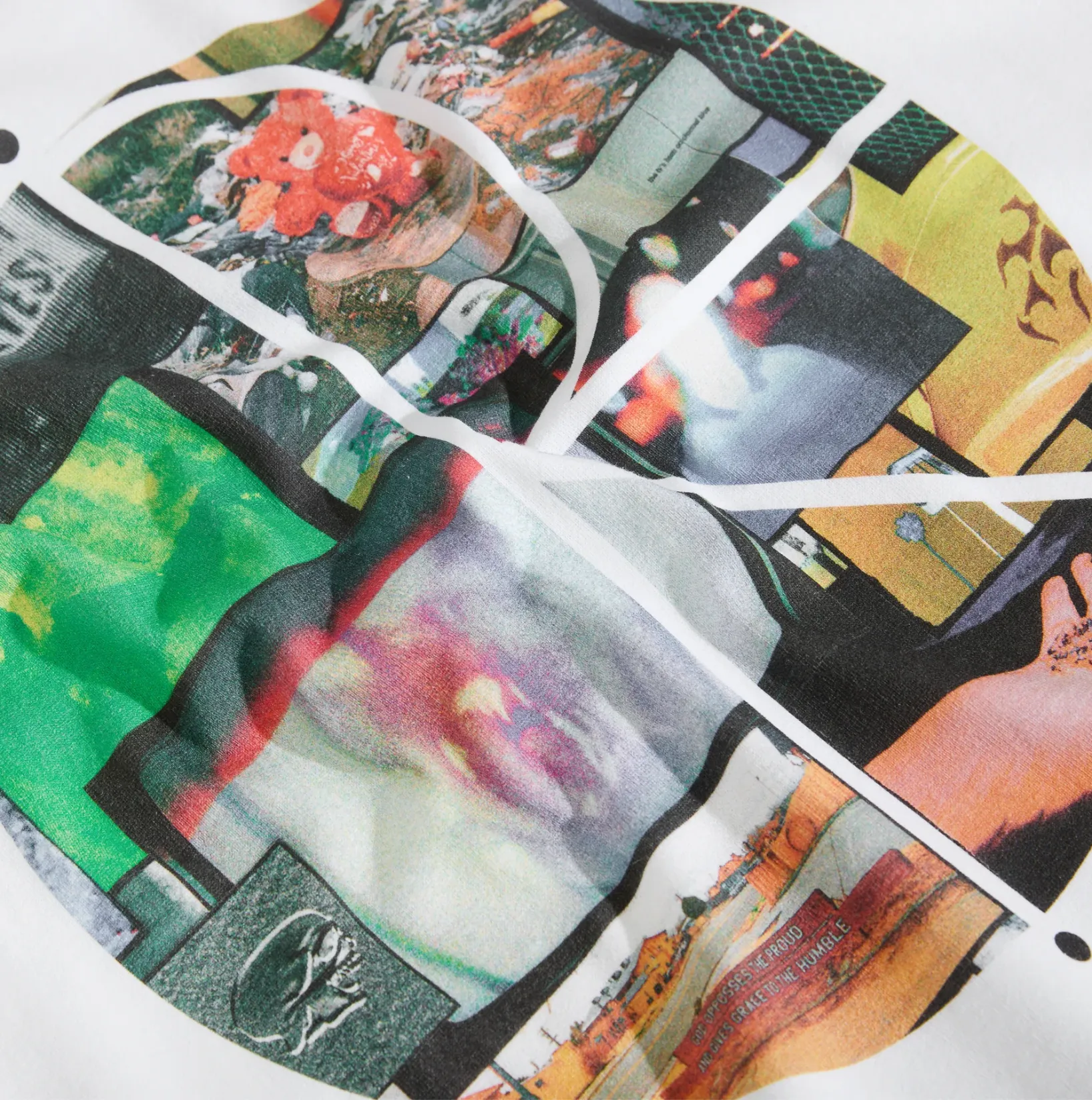 POLAR SKATE FILL LOGO TEE OURSELVES COLLAGE - WHITE