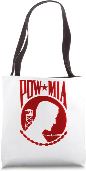 POW MIA Red Logo Tote Bag