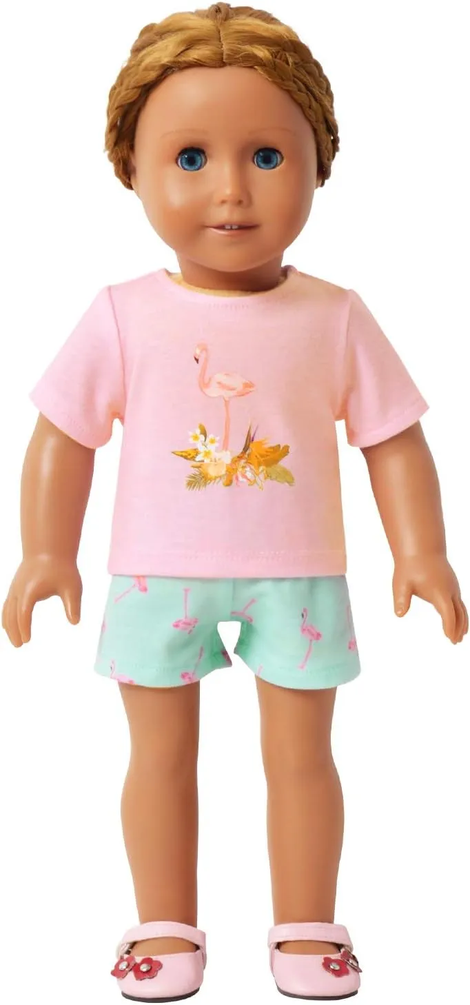 QPANCY Matching Girls & Dolls Pajamas Unicorn Pj Sets Summer Cotton Sleepwear