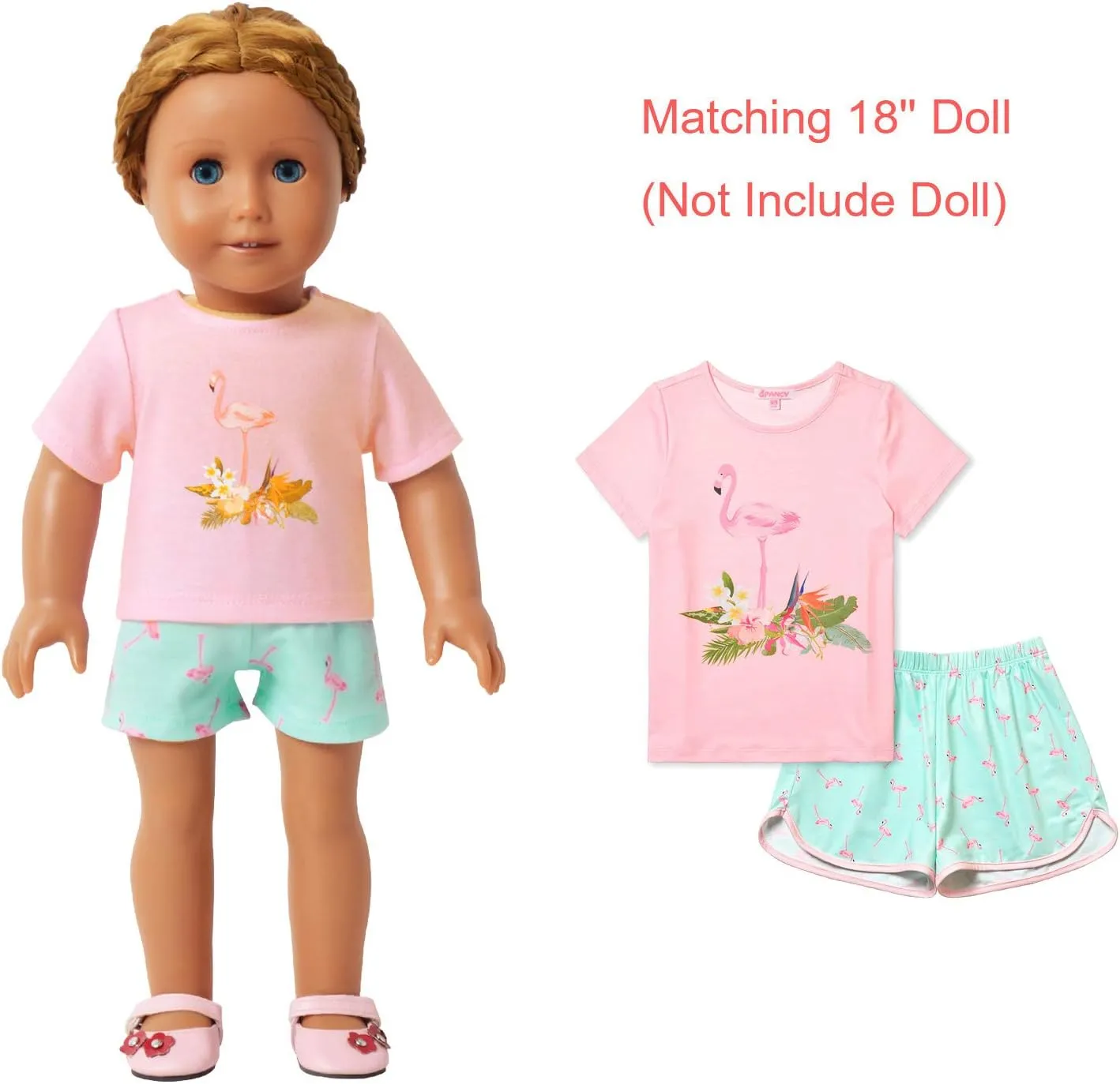 QPANCY Matching Girls & Dolls Pajamas Unicorn Pj Sets Summer Cotton Sleepwear