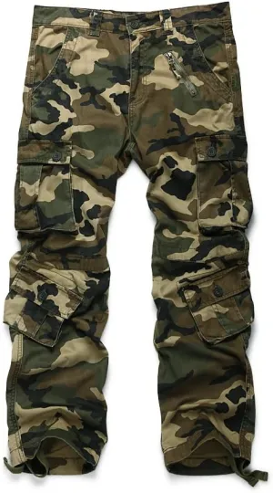 Raroauf Women's Causal Cotton Cargo Pants Military Combat Workwear Capri Pants with 8 Pockets