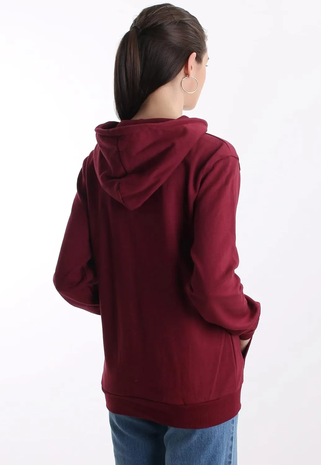Regular Fit Women's Casual Full-Zip Hoodie Lightweight Long Sleeve Sweatshirt Casual Jacket with Pocket