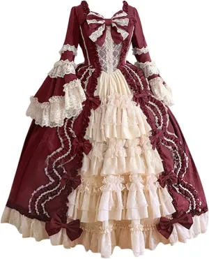 Renaissance Dress for Women 2023 Victorian Princess Dress Plus Size Vintage Lace Corset Medieval Dresses Ball Gown