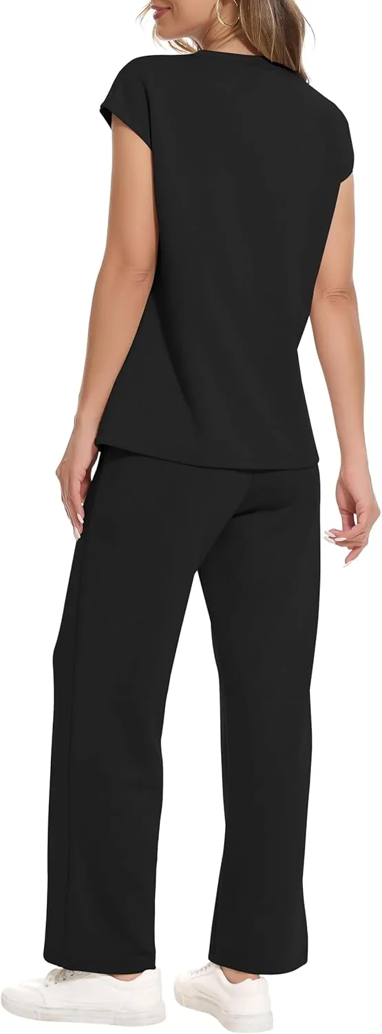 RUBZOOF Lounge Sets for Women 2 Piece Track Suits Outfits 2025 Travel Summer Casual Outfit Sets Matching Pants Set Clothing