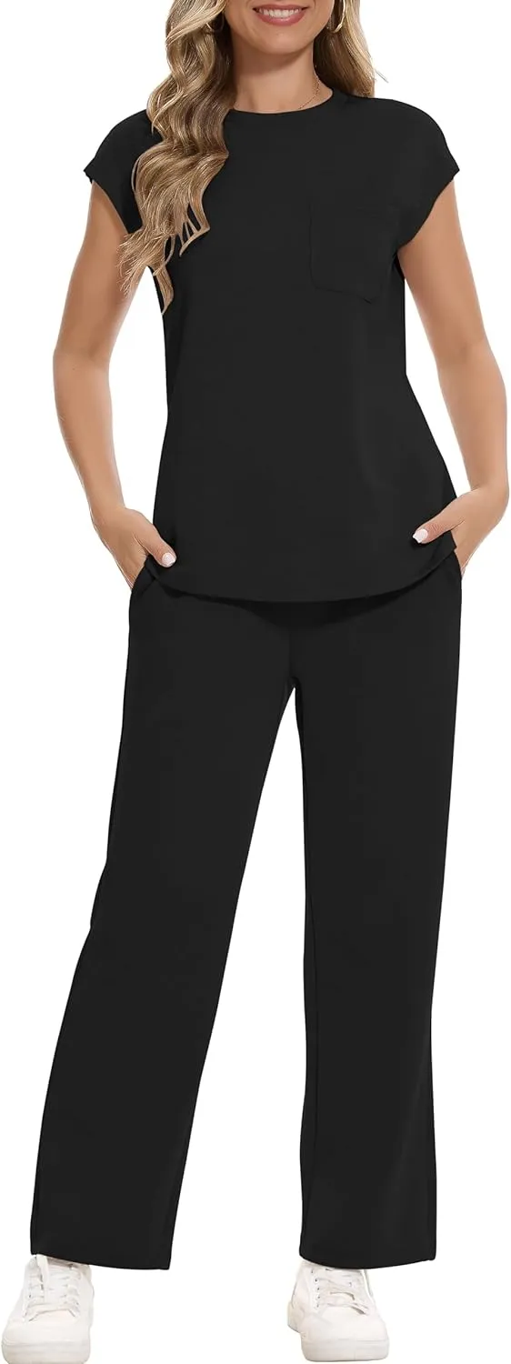 RUBZOOF Lounge Sets for Women 2 Piece Track Suits Outfits 2025 Travel Summer Casual Outfit Sets Matching Pants Set Clothing