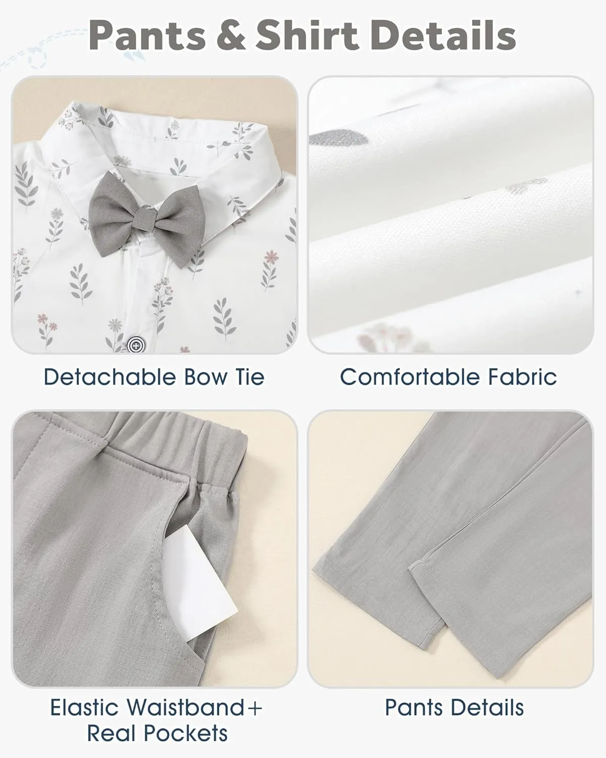 SANMIO Toddler Boy Suits Dress Clothes Formal Slim Fit Suit Set 6 Piece Gentleman Wedding Outfit Dresswear Vest Set 2-8 Years
