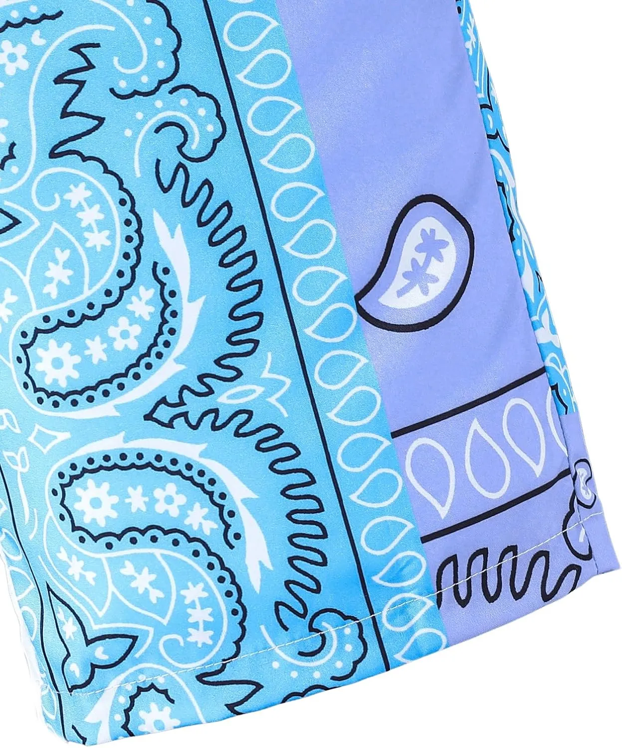 SOLY HUX Boy's Summer 2 Piece Outfits Boho Paisley Print Short Sleeve Button Down Shirt and Shorts Set
