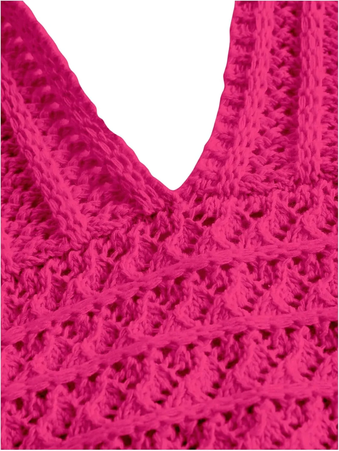 SOLY HUX Womens Crochet Halter Crop Tops Summer Sexy Knitted V Neck Sleeveless Camisole Y2K Top