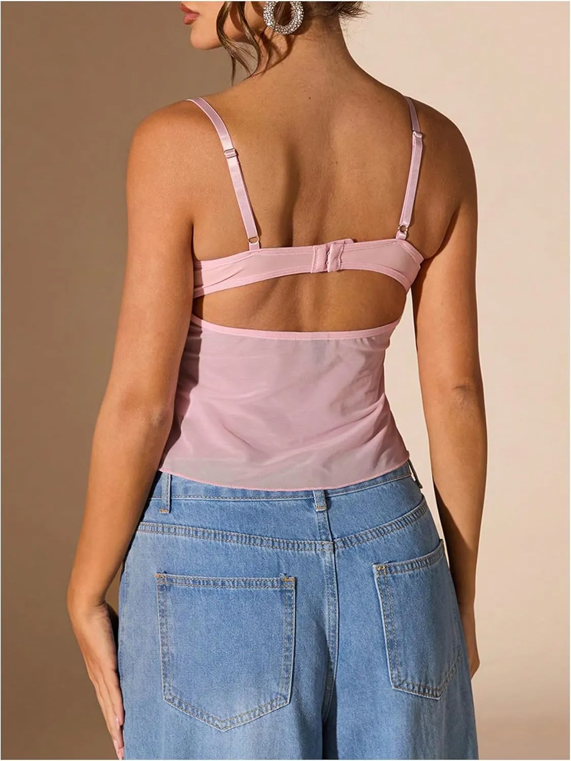 SOLY HUX Women's Floral Lace Trim Camisole Spaghetti Strap Fitted Shirt Top Summer Crop Cami Tops