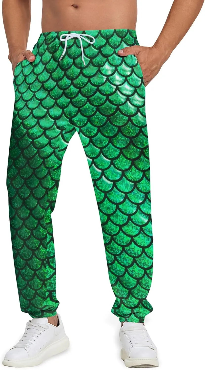 Sweatpants for Men 3D Printed Pants Joggers Pant Drawstring Sports Pants with 2 Side Pockets