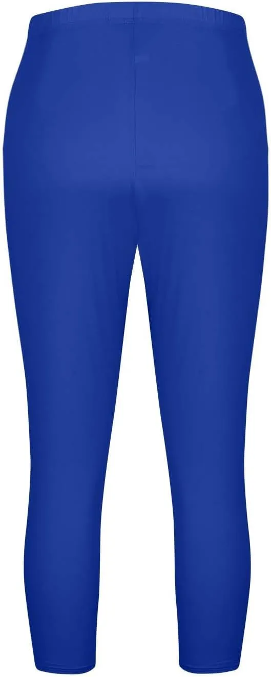 TANGNADE Women Capri Pants Plus Size Stretch Knee Length Leggings Elastic Waist Casual Summer Ladies Pull On Capris