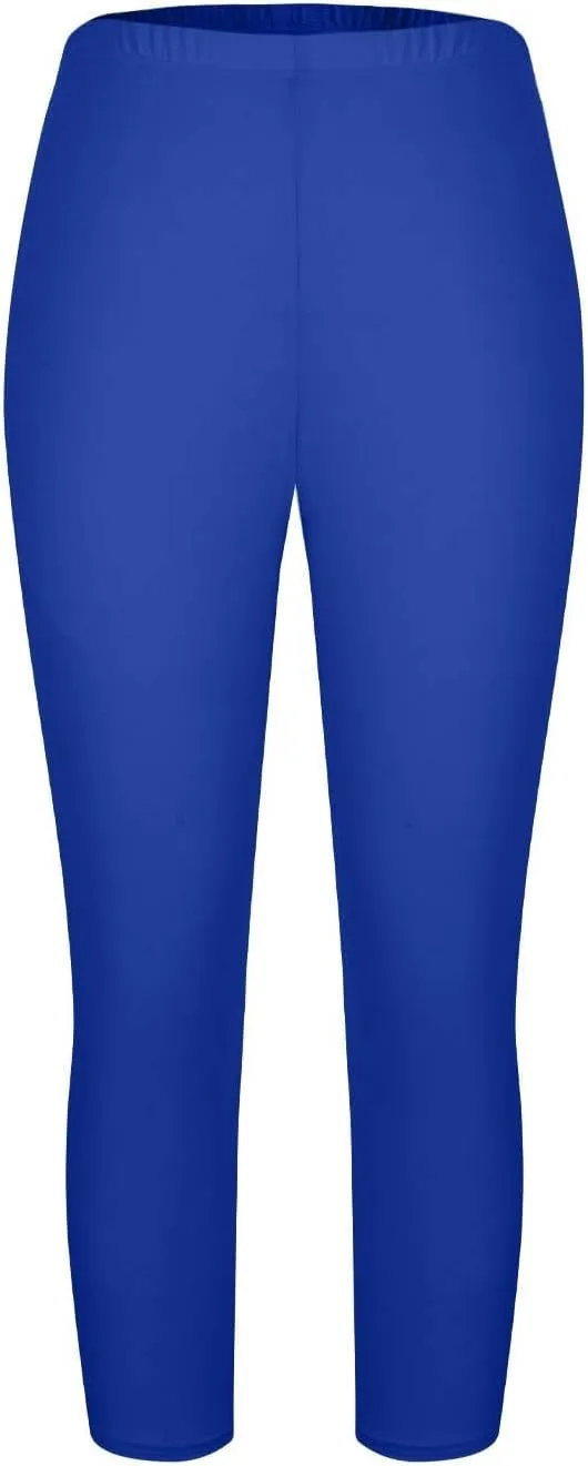 TANGNADE Women Capri Pants Plus Size Stretch Knee Length Leggings Elastic Waist Casual Summer Ladies Pull On Capris