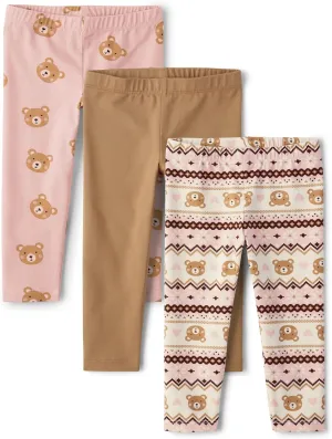 The Children's Place Baby Girls' and Toddler Printed Leggings, Multipacks