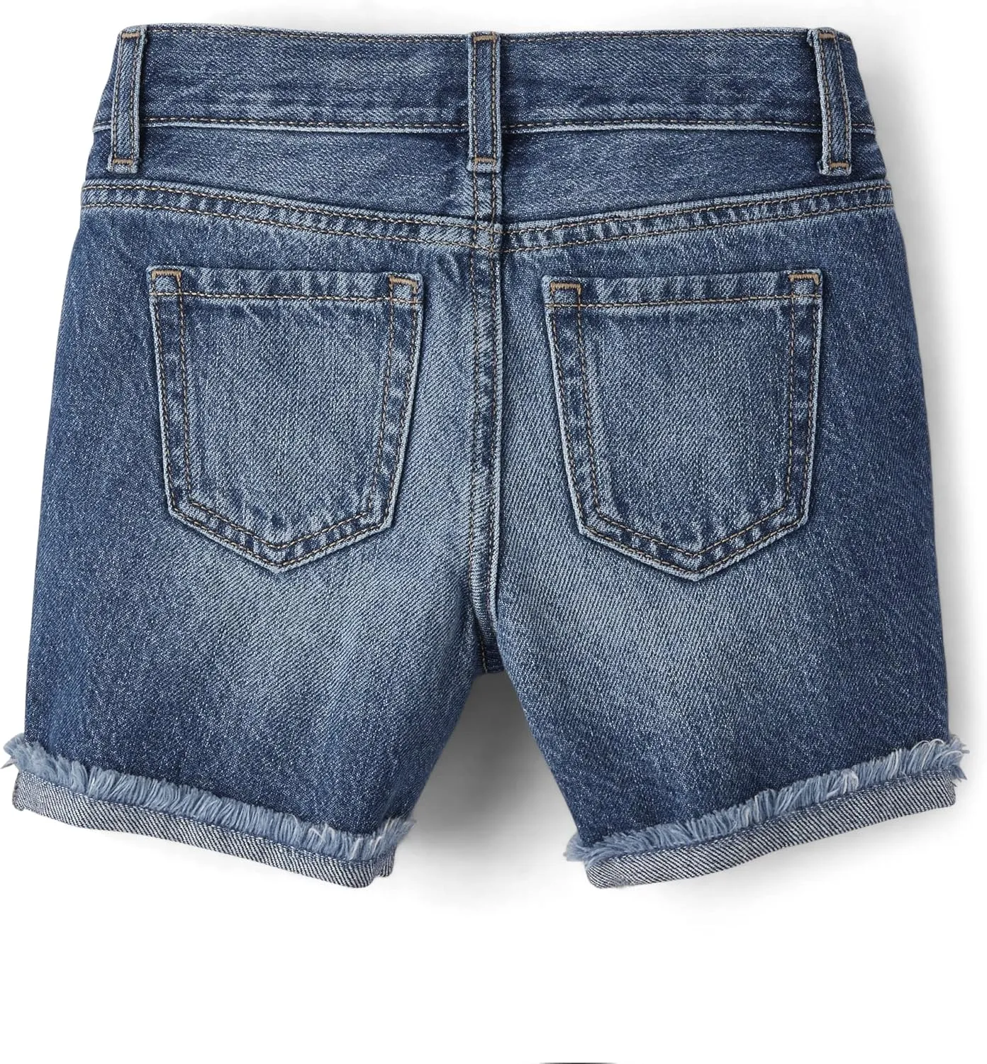 The Children's Place Girls' Distressed 2 pack Denim Midi Shorts