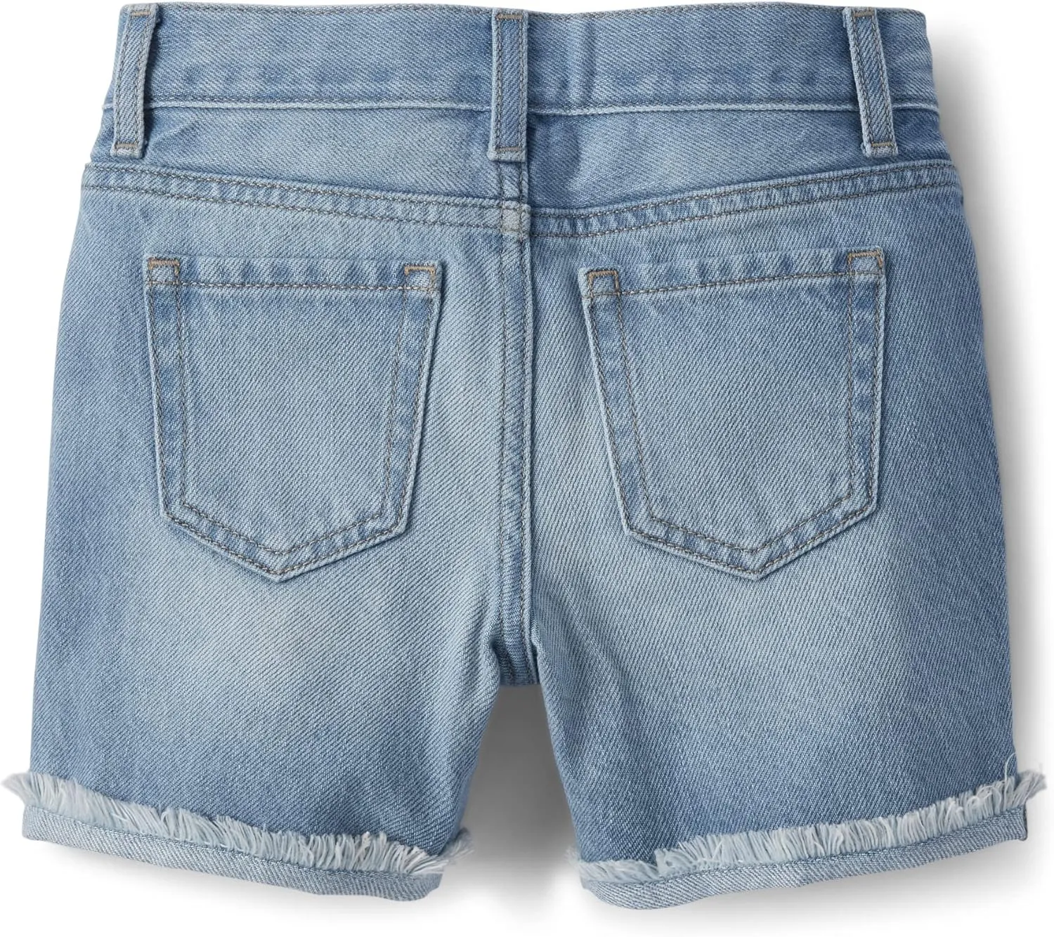 The Children's Place Girls' Distressed 2 pack Denim Midi Shorts