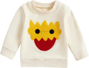 Toddler Baby Girl Boy Sweatshirt Color Block Long Sleeve Oversized Crewneck Pullover Tops Fall Winter Outfits