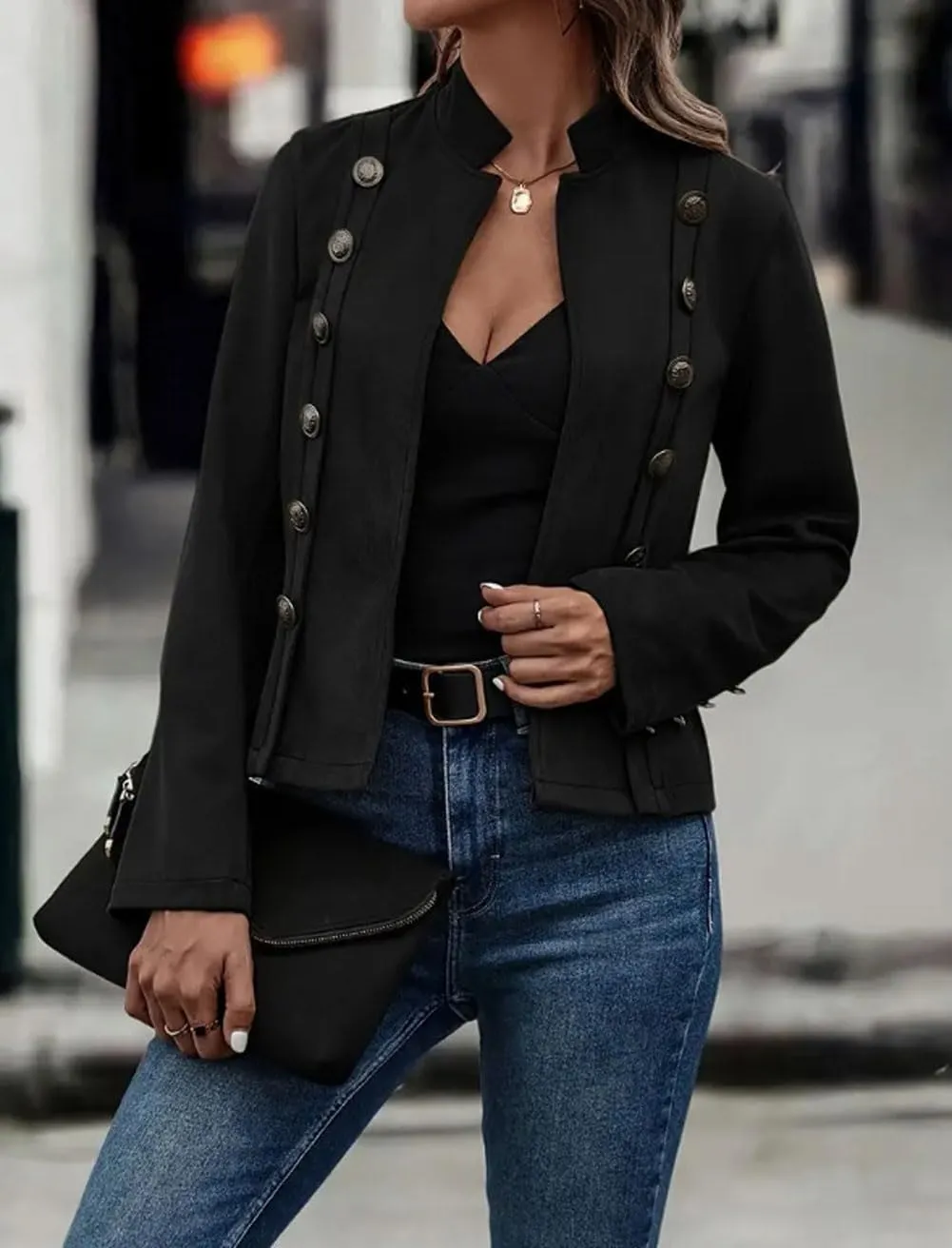 utcoco Women's Faux Suede Leather Jacket Casual Long Sleeve Blazer Jacket Coat 2024 Fall Outfits