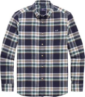 vineyard vines Men's Flannel Plaid Whale Shirt