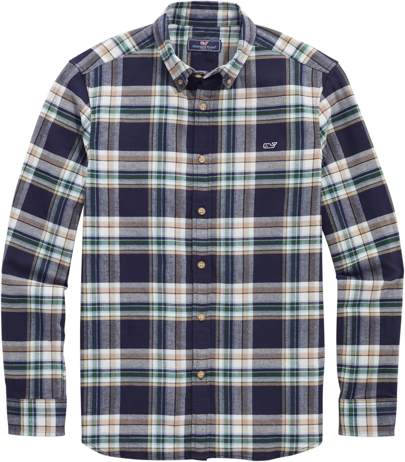 vineyard vines Men's Flannel Plaid Whale Shirt