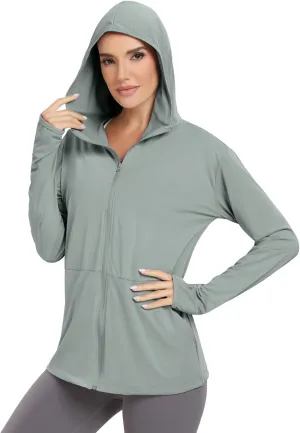 VUTRU Women's UPF 50  Sun Protection Hoodie Jacket Lightweight Long Sleeve Sun Shirt UV Hoodie with Pocket