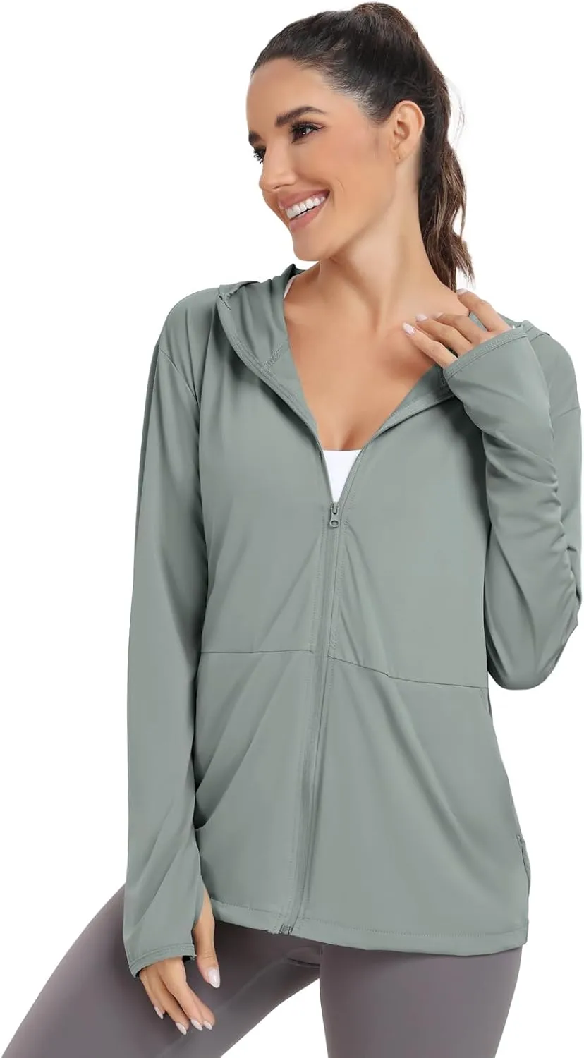 VUTRU Women's UPF 50  Sun Protection Hoodie Jacket Lightweight Long Sleeve Sun Shirt UV Hoodie with Pocket