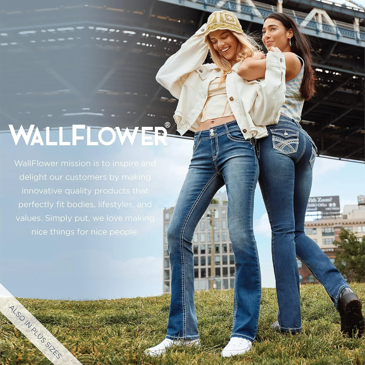 WallFlower Women's Feisty Curvy Cargo Flare Low Rise Belted Insta Stretch Juniors Pants (Standard and Plus)