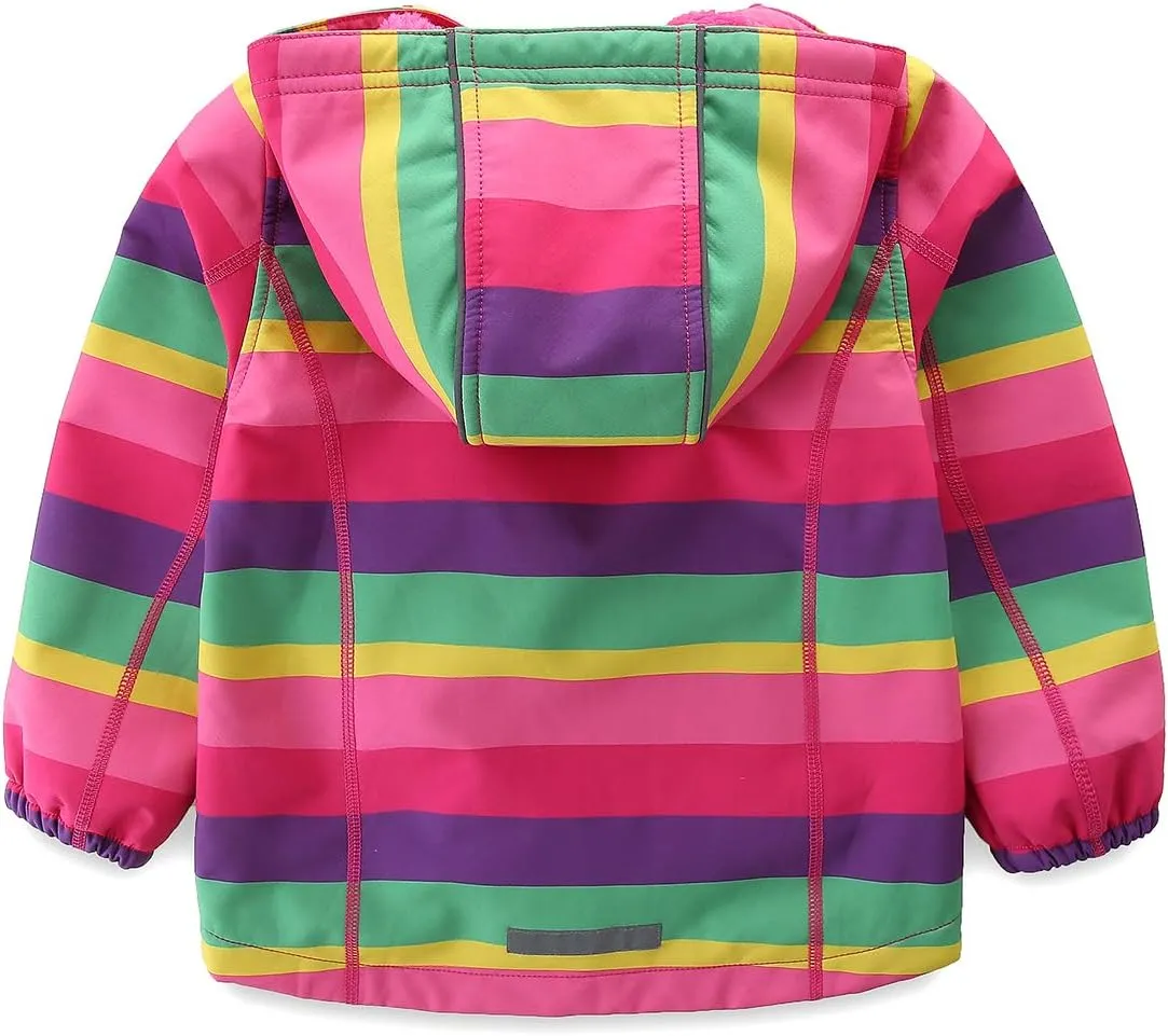 Warm Windbreaker Jacket for Kids Fleece Lined Hoodie 18M-7T