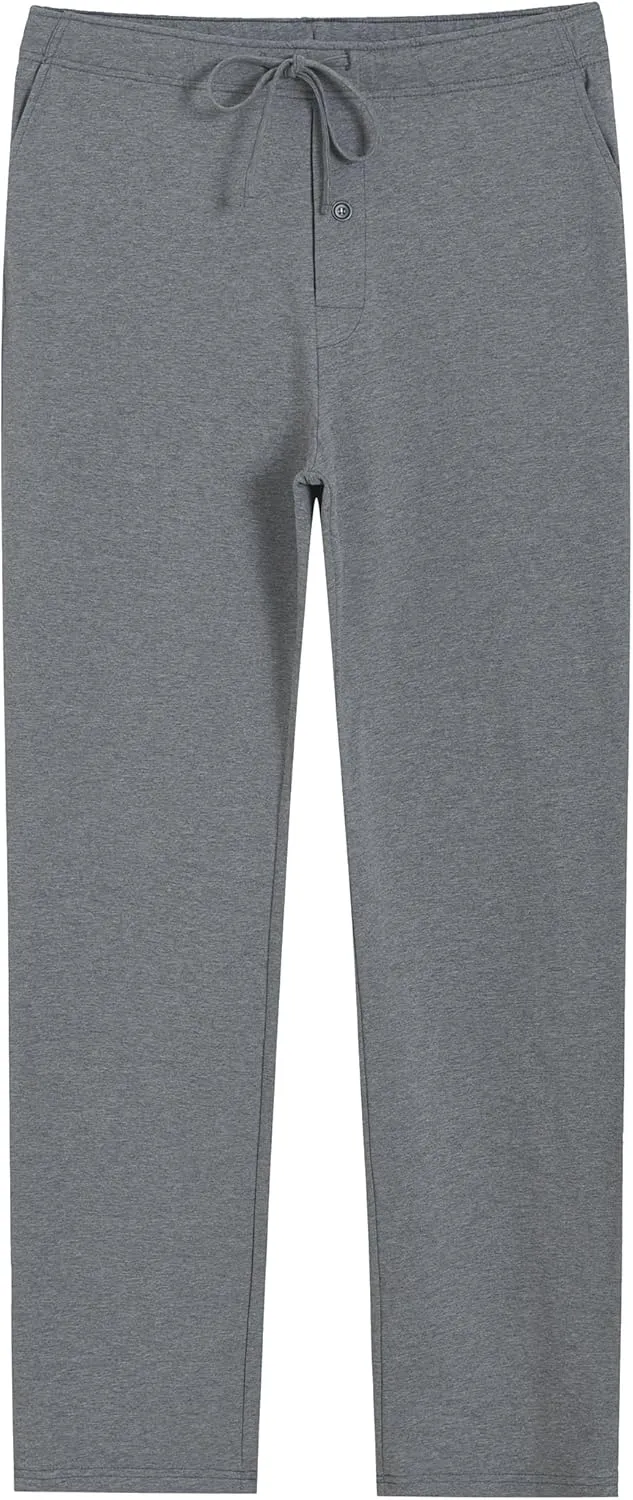 Weintee Men's 34" Inseam Tall Pajama Pants Cotton Lounge Pants with Pockets