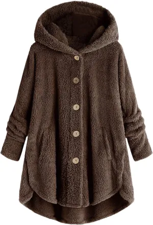 Winter Coats for Women Fashion Furry Sherpa Jacket Faux Fur Coat Shaggy Fleece Jacket Warm Clothes Oversized Coat