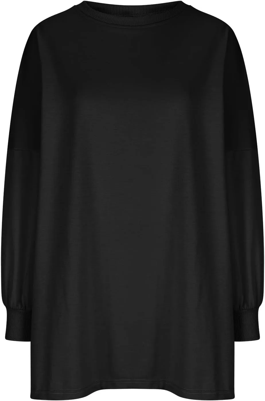 Wkishenl Oversized Long Sweatshirts for Women 2024 Casual Fall Shoulder Tops Loose Long Sleeve Crewneck Pullover Solid Dressy