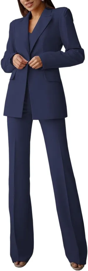 Women 2 Piece Suits Pant Elegant Peak Lapel Office Blazer Pant Suit Lady Formal Business Party Office Work Outfit
