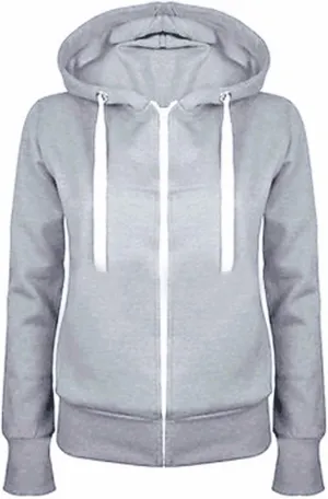 Women Full Zip Hooded Sweatshirts Casual Slim Zipper Fleece Hoodies Tops Fashion Fall Winter Sweater Coat