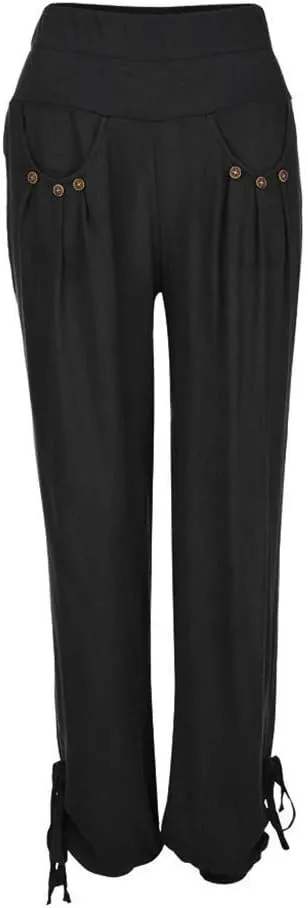 Women Linen Summer Letter Patched Pants Low Waist Long Lounge Slim Fit Pants Travel