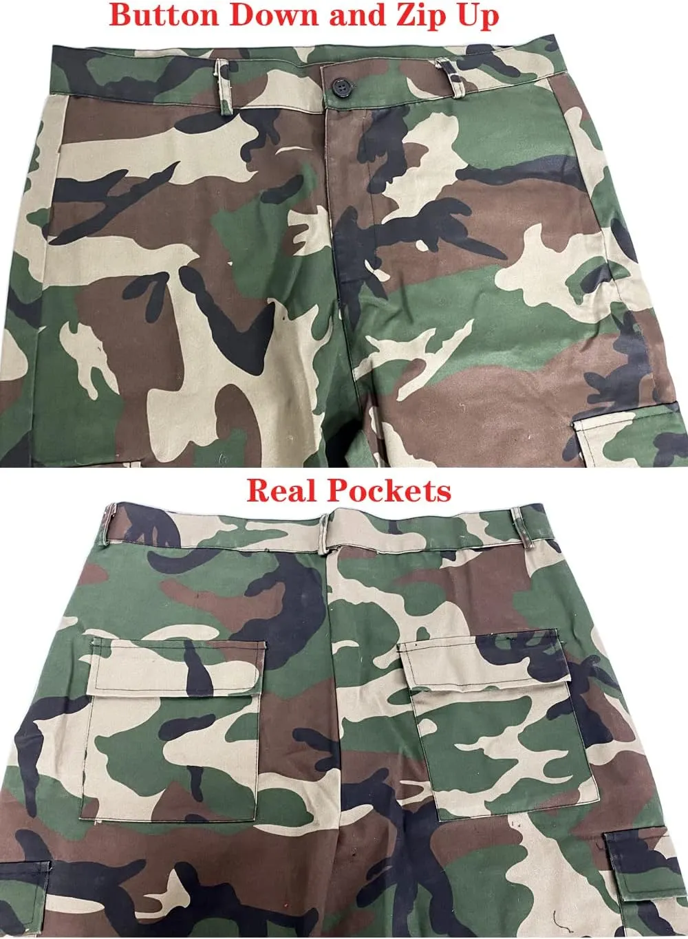 Womens Casual Camo Pants High Waist Cargo Trousers Running Pants Plus Size