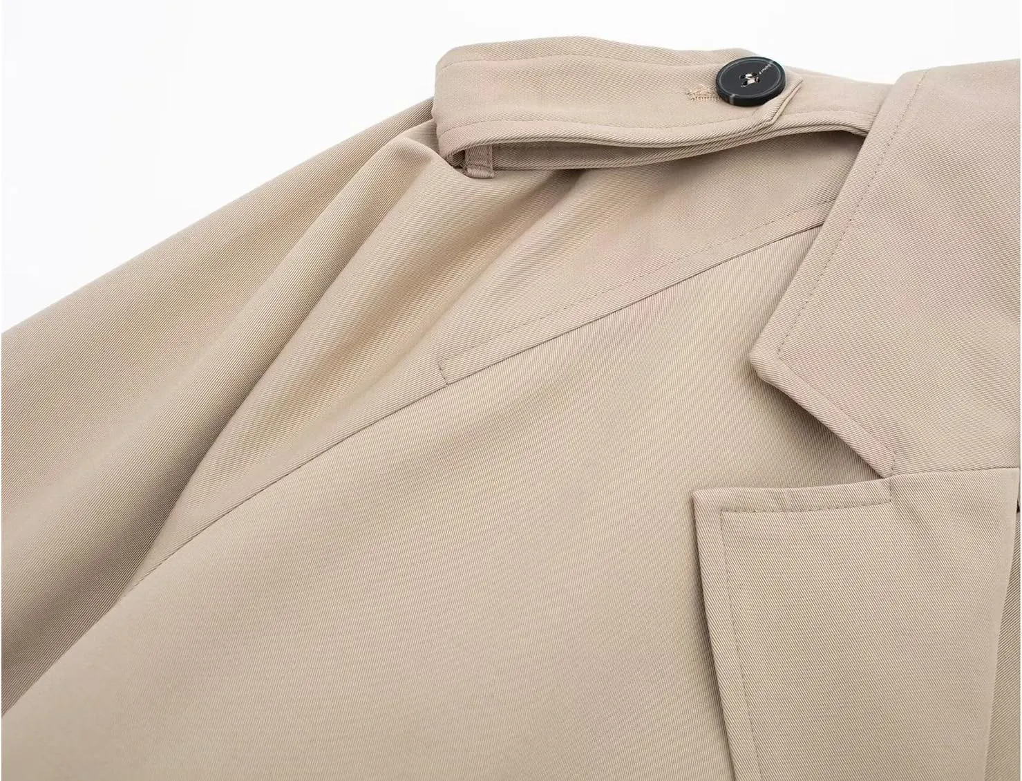 Women's Casual Multicolour Cropped Trench Fashion Coat Lapel Jacket Outwear With Belt