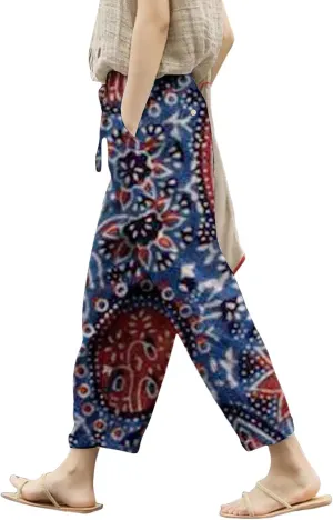 Women's Clothing Summer Casual Drawstring Pants Flowy Wide Leg Beach Trousers with Pockets Fleece Lined Leggings