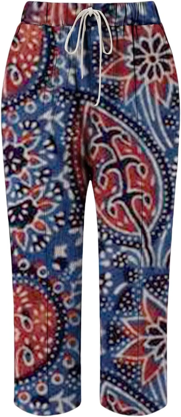 Women's Clothing Summer Casual Drawstring Pants Flowy Wide Leg Beach Trousers with Pockets Fleece Lined Leggings