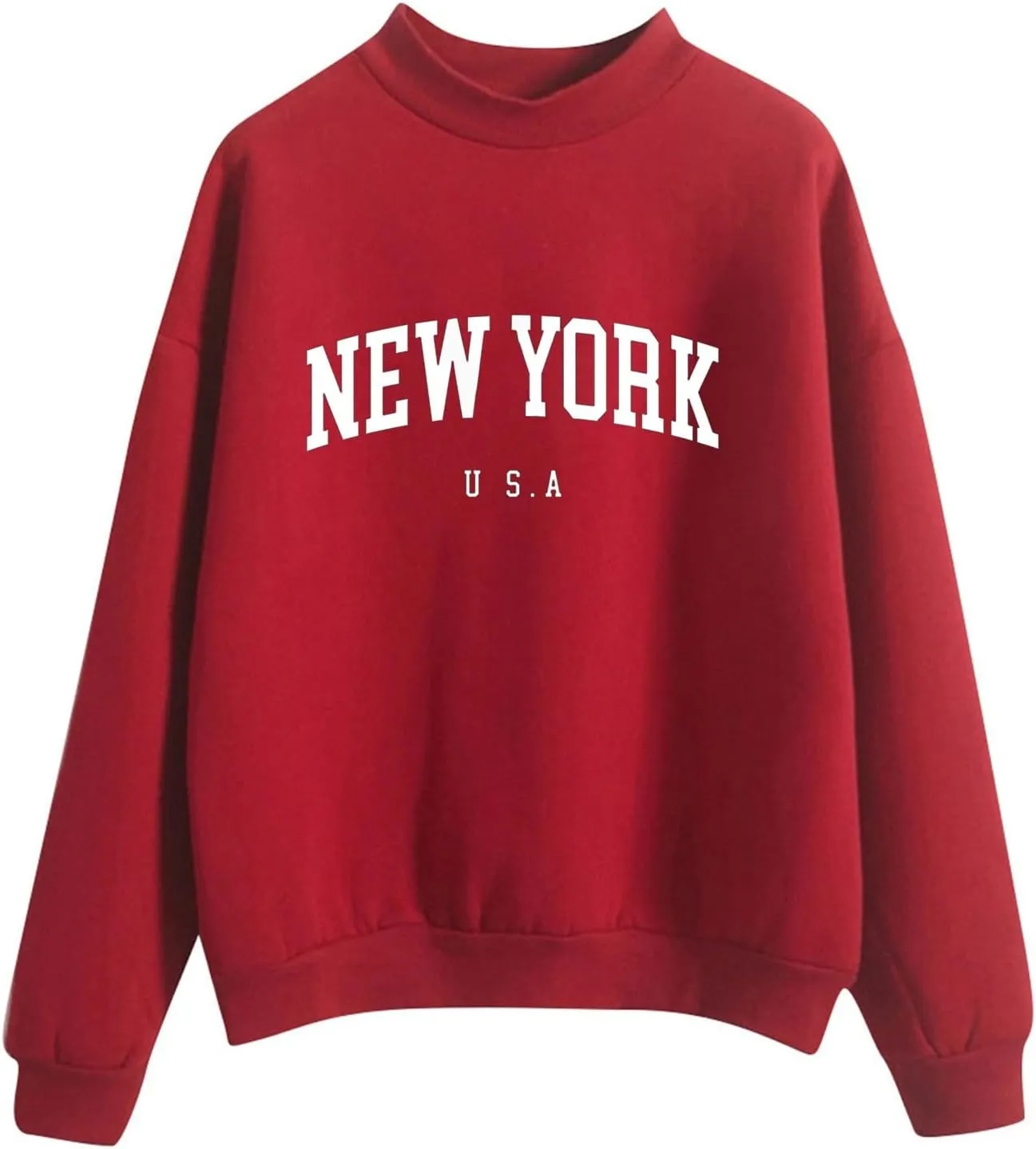 Womens New York Sweatshirt Round Neck Letter Graphic Cute Sweatshirt Oversized Casual Hoodie Teen Girls Fall Y2K Clothes