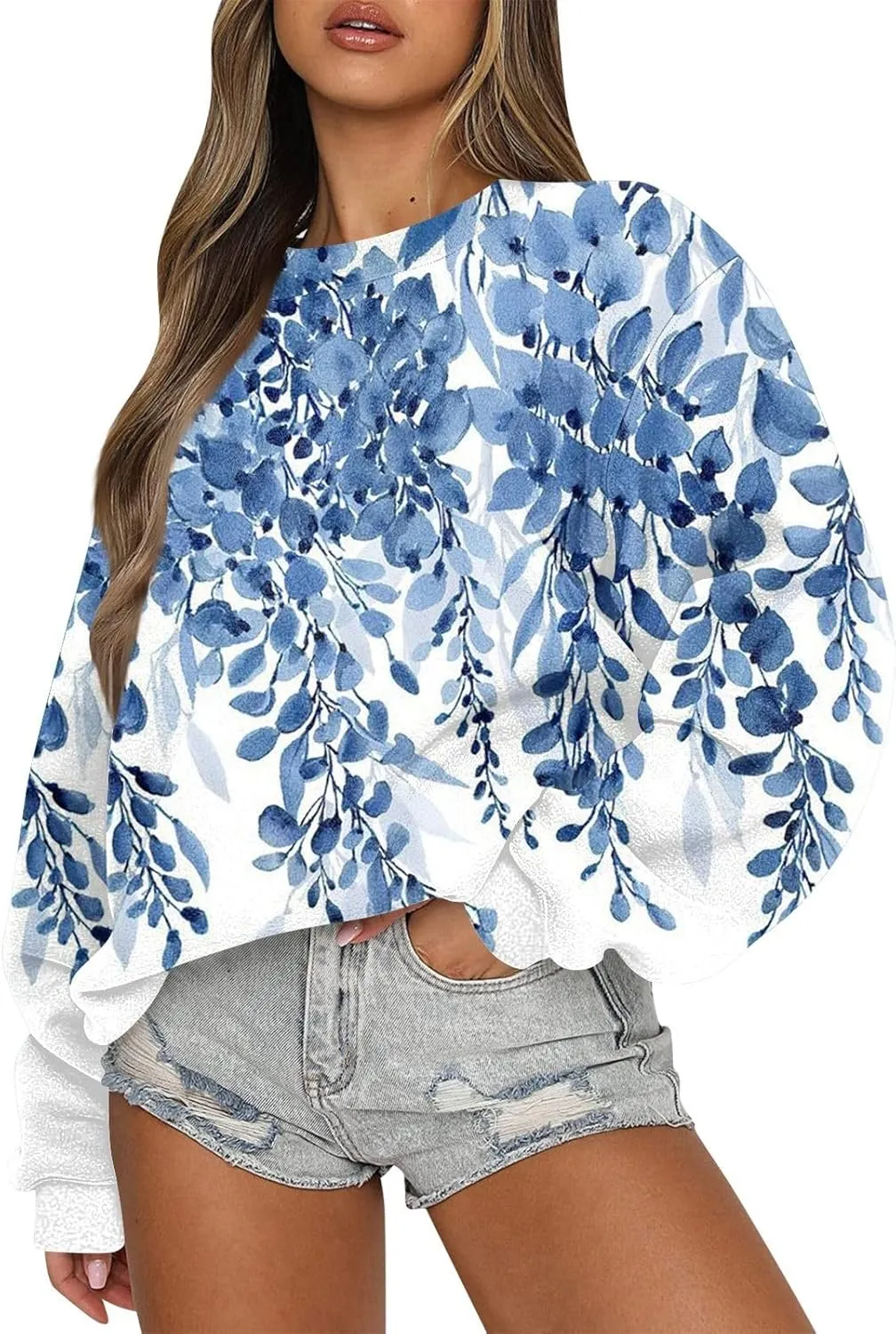 Womens Oversized Sweatshirt Hoodies Fleece Long Sleeve Crewneck Pullover Tops Casual Fall Fashion Outfits Clothes 2024