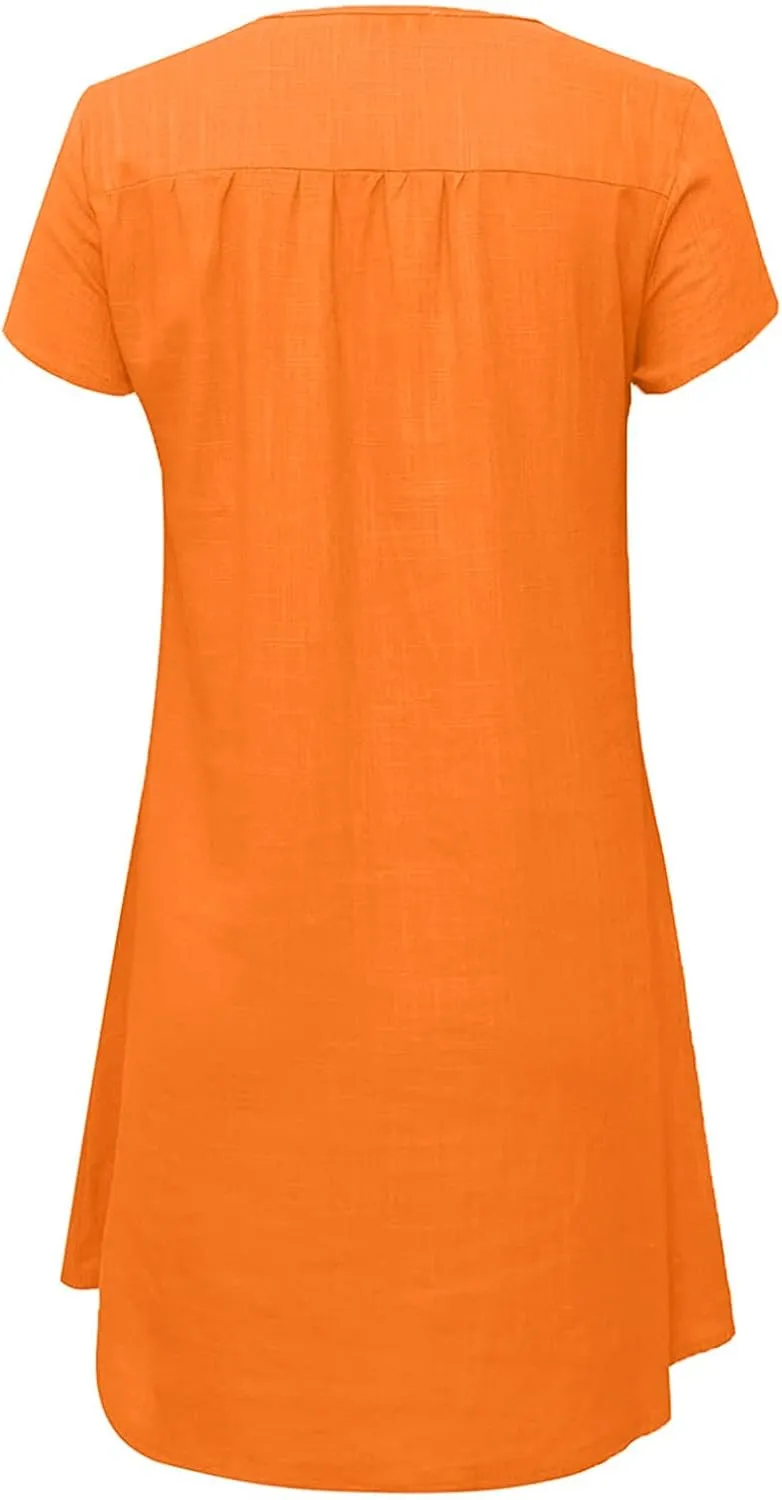 Womens Summer Cotton Linen Dress Sleeveless V Neck Loose Keen Length Long Dresses Comfy Casual Plus Size Maxi Dress